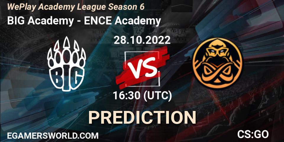 Prognoza BIG Academy - ENCE Academy. 24.10.2022 at 18:50, Counter-Strike (CS2), WePlay Academy League Season 6