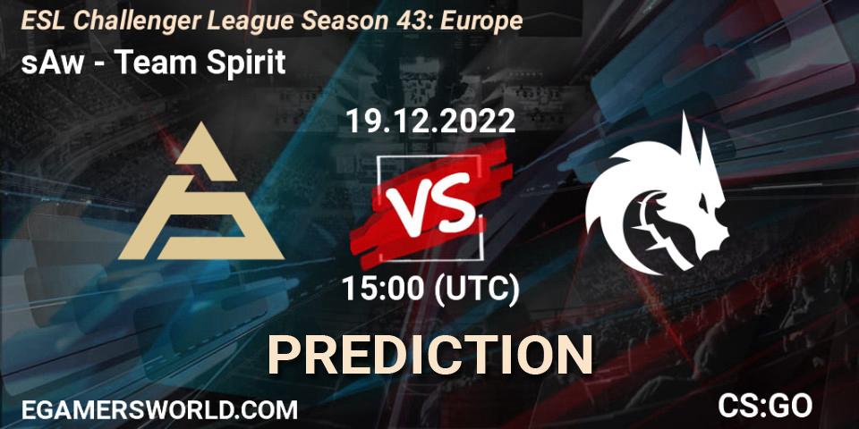 Prognoza sAw - Team Spirit. 19.12.2022 at 15:00, Counter-Strike (CS2), ESL Challenger League Season 43: Europe