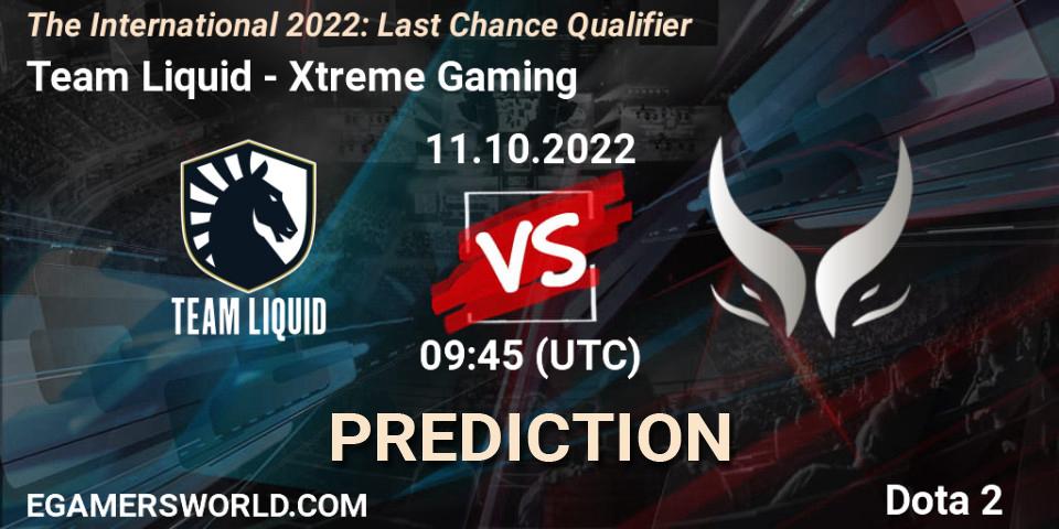 Prognoza Team Liquid - Xtreme Gaming. 11.10.2022 at 09:37, Dota 2, The International 2022: Last Chance Qualifier