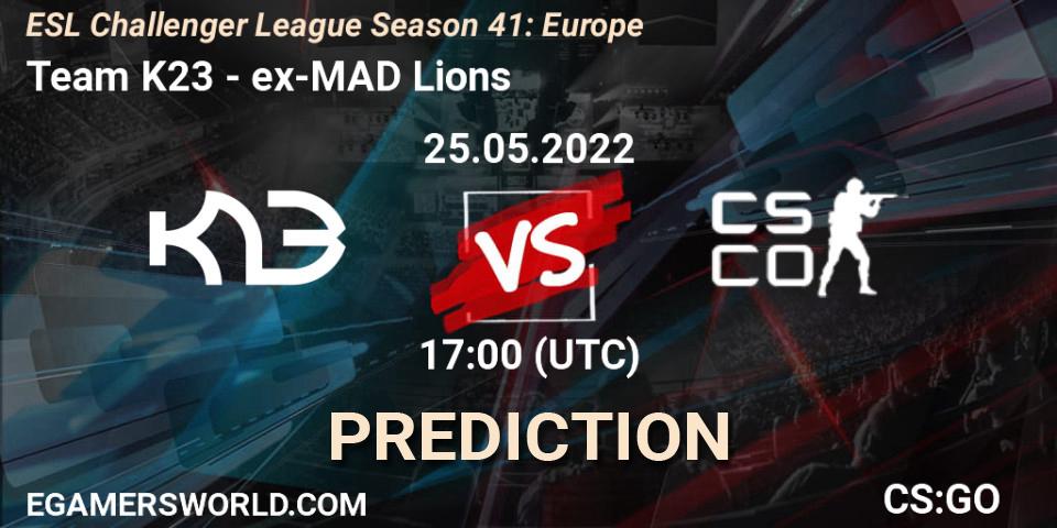 Prognoza Team K23 - ex-MAD Lions. 28.05.2022 at 17:00, Counter-Strike (CS2), ESL Challenger League Season 41: Europe