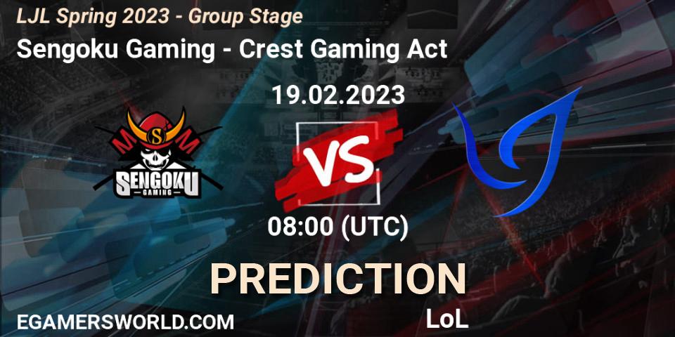 Prognoza Sengoku Gaming - Crest Gaming Act. 19.02.2023 at 08:00, LoL, LJL Spring 2023 - Group Stage