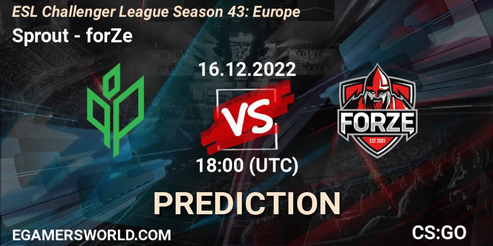 Prognoza Sprout - forZe. 16.12.2022 at 18:00, Counter-Strike (CS2), ESL Challenger League Season 43: Europe