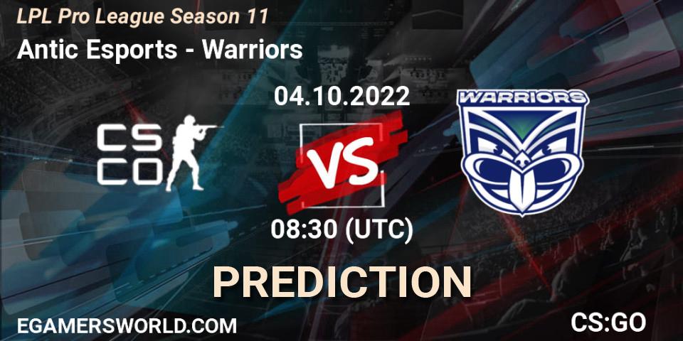 Prognoza Antic Esports - Warriors. 04.10.2022 at 08:30, Counter-Strike (CS2), LPL Pro League 2022 Season 2
