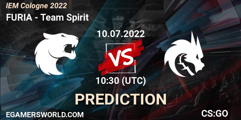 Prognoza FURIA - Team Spirit. 10.07.2022 at 10:30, Counter-Strike (CS2), IEM Cologne 2022