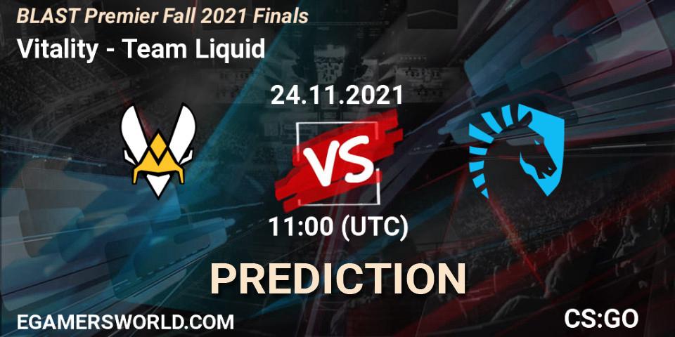 Prognoza Vitality - Team Liquid. 24.11.2021 at 11:00, Counter-Strike (CS2), BLAST Premier Fall 2021 Finals