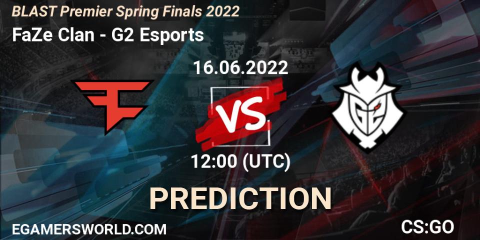 Prognoza FaZe Clan - G2 Esports. 16.06.2022 at 12:15, Counter-Strike (CS2), BLAST Premier Spring Finals 2022 