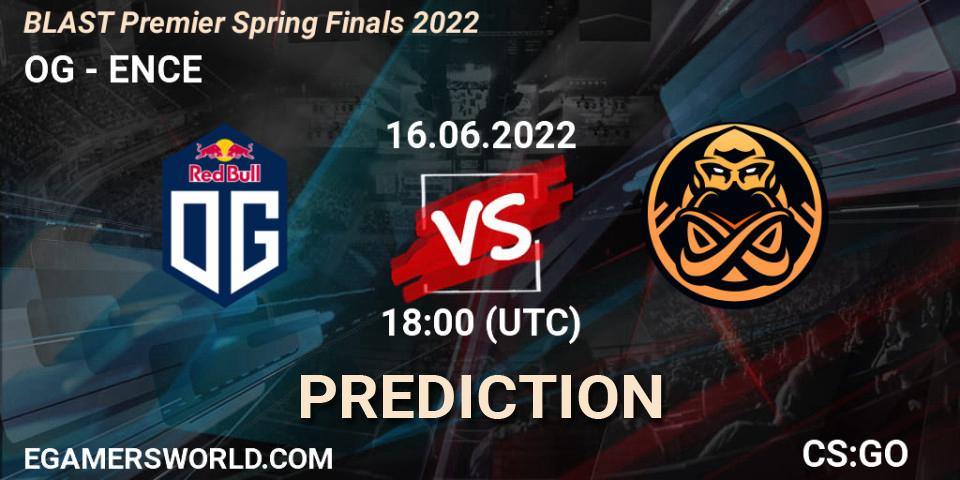 Prognoza OG - ENCE. 16.06.2022 at 18:05, Counter-Strike (CS2), BLAST Premier Spring Finals 2022 