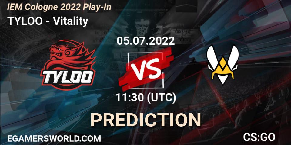 Prognoza TYLOO - Vitality. 05.07.2022 at 12:20, Counter-Strike (CS2), IEM Cologne 2022 Play-In