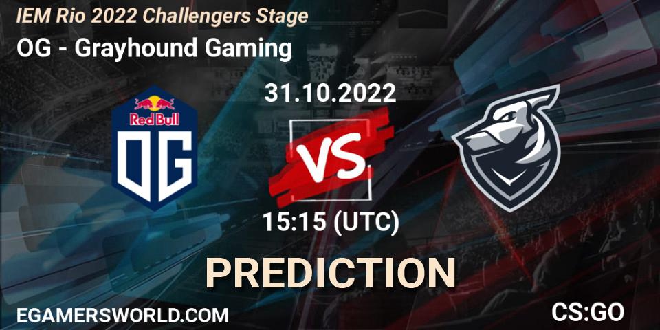 Prognoza OG - Grayhound Gaming. 31.10.2022 at 15:25, Counter-Strike (CS2), IEM Rio 2022 Challengers Stage