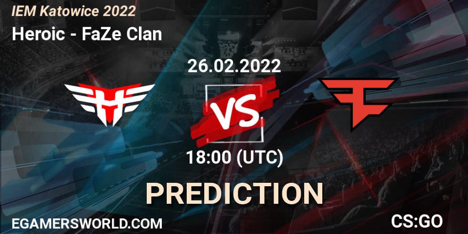 Prognoza Heroic - FaZe Clan. 26.02.2022 at 18:00, Counter-Strike (CS2), IEM Katowice 2022