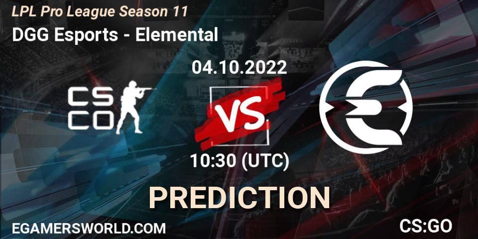 Prognoza DGG Esports - Elemental. 04.10.2022 at 11:00, Counter-Strike (CS2), LPL Pro League 2022 Season 2