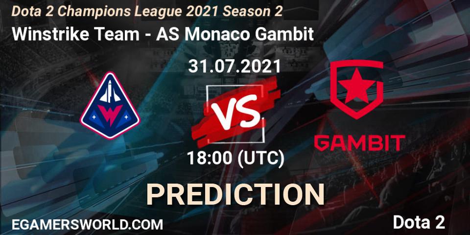 Prognoza Winstrike Team - AS Monaco Gambit. 22.07.2021 at 18:02, Dota 2, Dota 2 Champions League 2021 Season 2