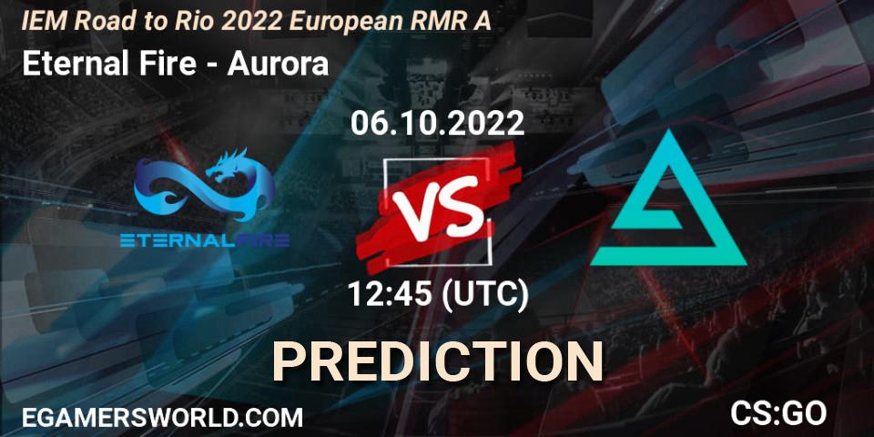 Prognoza Eternal Fire - Aurora. 06.10.2022 at 13:15, Counter-Strike (CS2), IEM Road to Rio 2022 European RMR A
