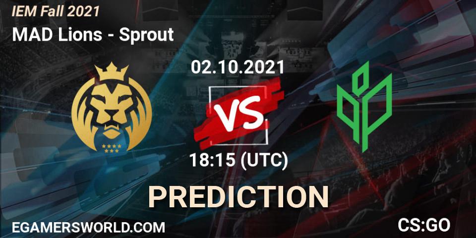 Prognoza MAD Lions - Sprout. 02.10.2021 at 18:30, Counter-Strike (CS2), IEM Fall 2021: Europe RMR