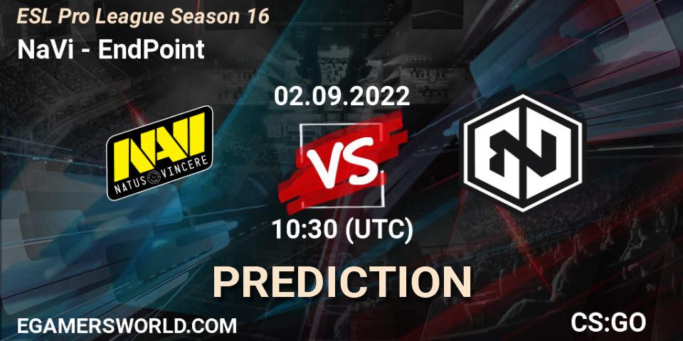 Prognoza NaVi - EndPoint. 02.09.2022 at 10:30, Counter-Strike (CS2), ESL Pro League Season 16