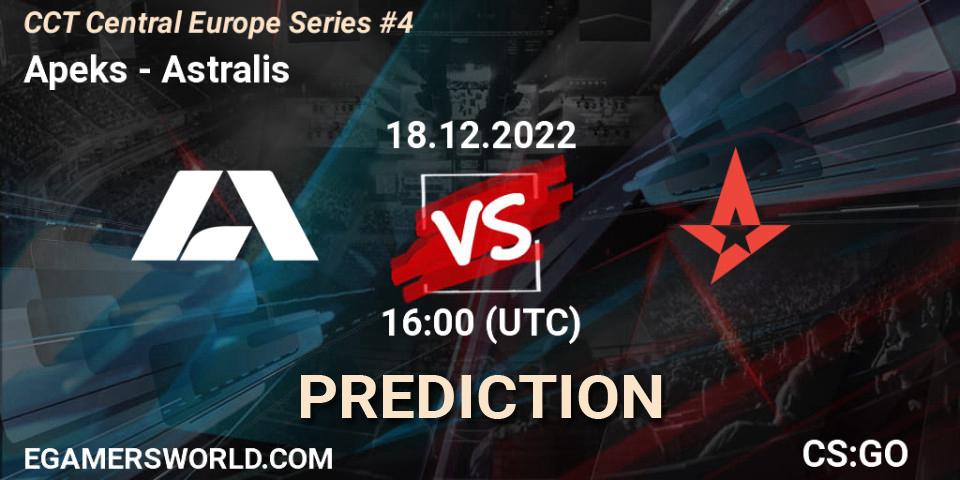 Prognoza Apeks - Astralis. 18.12.2022 at 15:15, Counter-Strike (CS2), CCT Central Europe Series #4