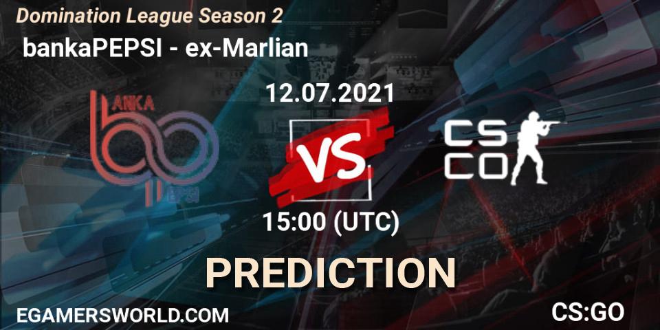 Prognoza bankaPEPSI - ex-Marlian. 12.07.2021 at 15:00, Counter-Strike (CS2), Domination League Season 2