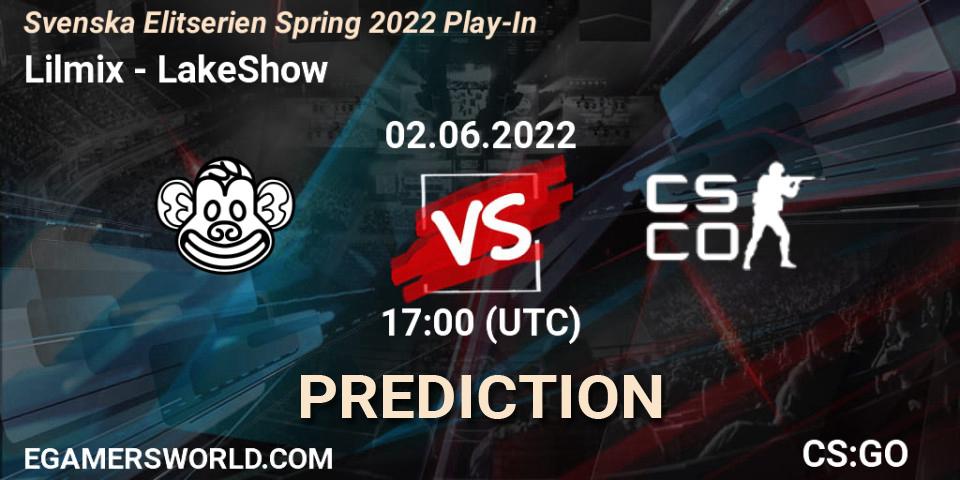 Prognoza Lilmix - LakeShow. 02.06.2022 at 17:05, Counter-Strike (CS2), Svenska Elitserien Spring 2022 Play-In