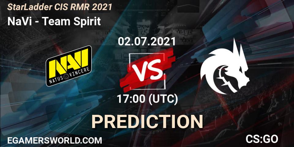 Prognoza NaVi - Team Spirit. 02.07.2021 at 17:00, Counter-Strike (CS2), StarLadder CIS RMR 2021