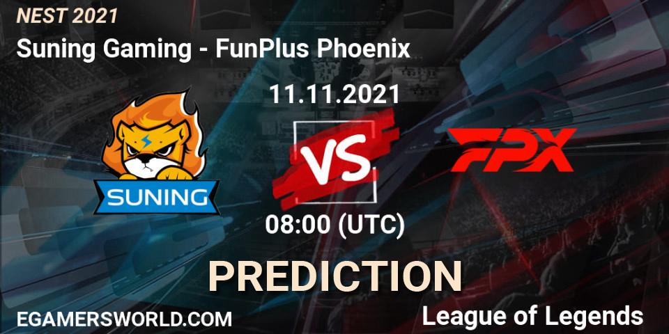 Prognoza Suning Gaming - FunPlus Phoenix. 11.11.21, LoL, NEST 2021