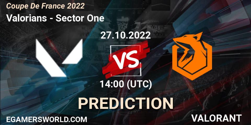 Prognoza Valorians - Sector One. 27.10.2022 at 14:00, VALORANT, Coupe De France 2022