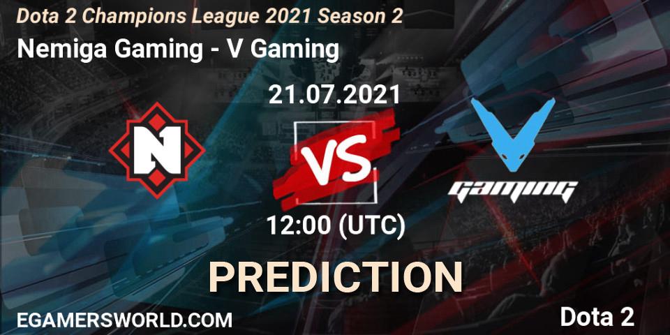 Prognoza Nemiga Gaming - V Gaming. 21.07.2021 at 12:00, Dota 2, Dota 2 Champions League 2021 Season 2