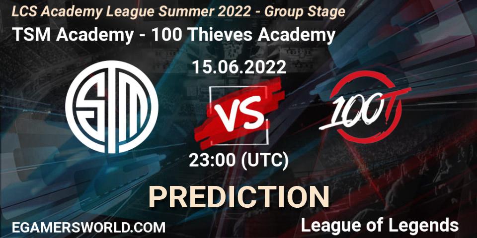 Prognoza TSM Academy - 100 Thieves Academy. 15.06.2022 at 22:00, LoL, LCS Academy League Summer 2022 - Group Stage