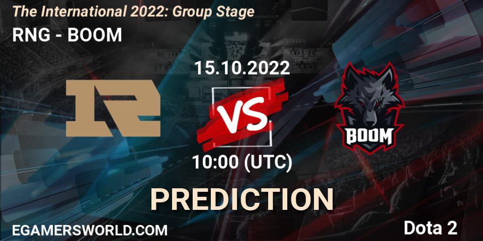 Prognoza RNG - BOOM. 15.10.22, Dota 2, The International 2022: Group Stage