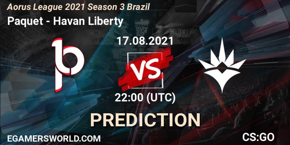 Prognoza Paquetá - Havan Liberty. 17.08.2021 at 22:00, Counter-Strike (CS2), Aorus League 2021 Season 3 Brazil