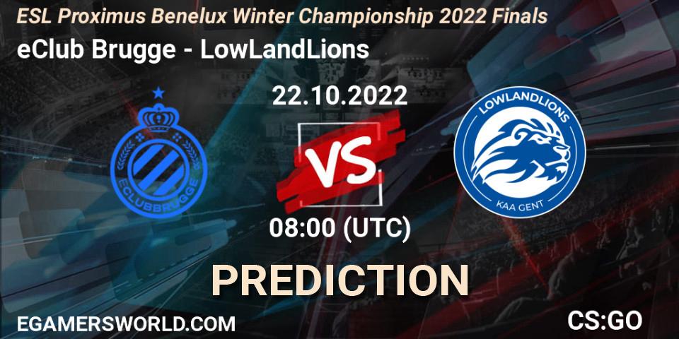Prognoza eClub Brugge - LowLandLions. 22.10.2022 at 08:00, Counter-Strike (CS2), ESL Proximus Benelux Winter Championship 2022 Finals