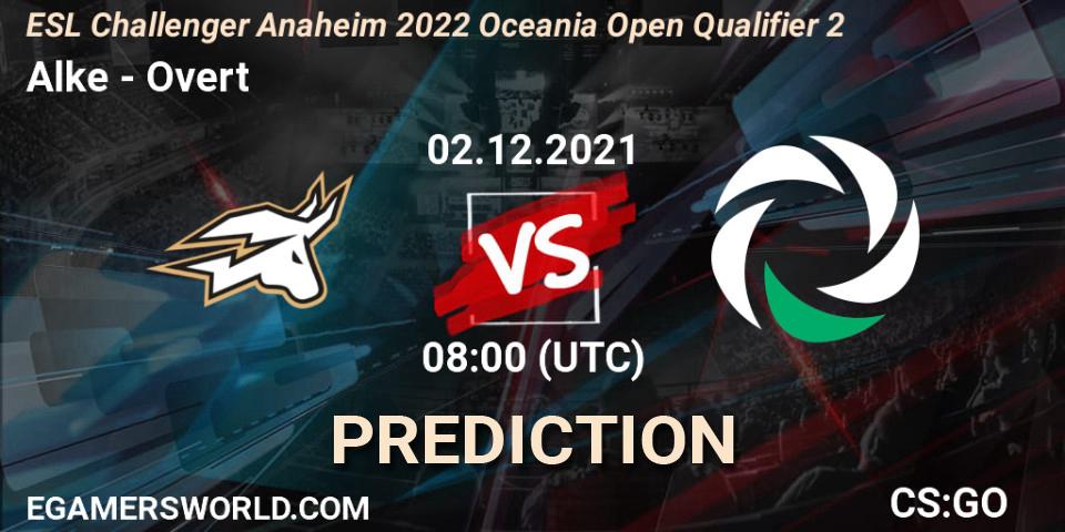 Prognoza Alke - Overt. 02.12.2021 at 08:00, Counter-Strike (CS2), ESL Challenger Anaheim 2022 Oceania Open Qualifier 2