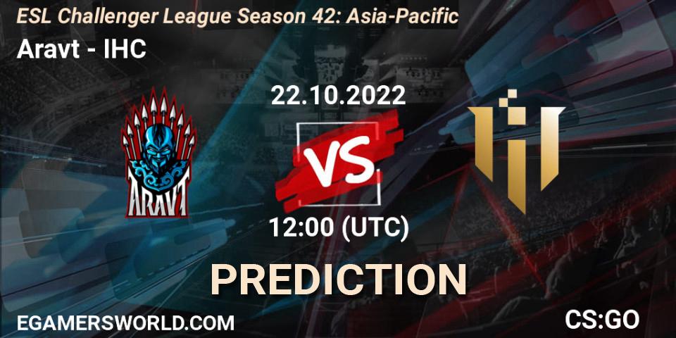Prognoza Aravt - IHC. 22.10.2022 at 12:00, Counter-Strike (CS2), ESL Challenger League Season 42: Asia-Pacific