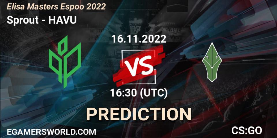 Prognoza Sprout - HAVU. 16.11.2022 at 17:50, Counter-Strike (CS2), Elisa Masters Espoo 2022