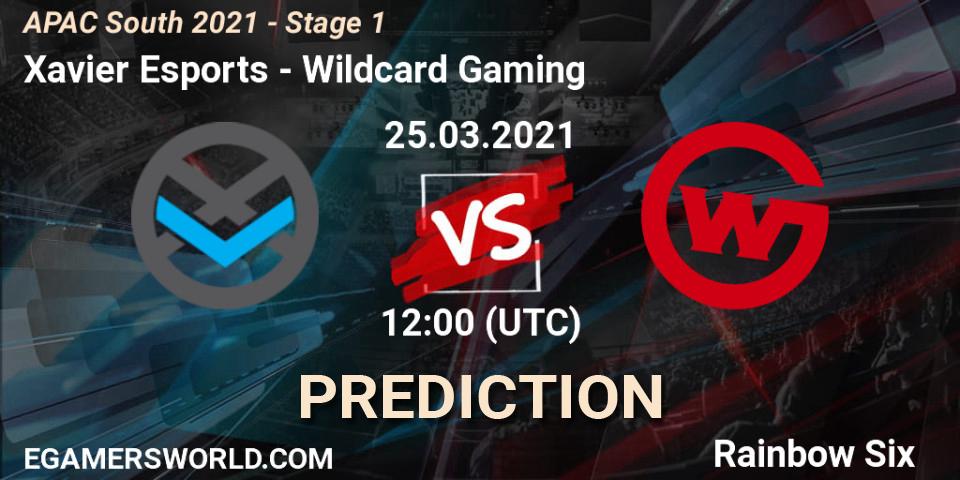 Prognoza Xavier Esports - Wildcard Gaming. 25.03.2021 at 11:30, Rainbow Six, APAC South 2021 - Stage 1