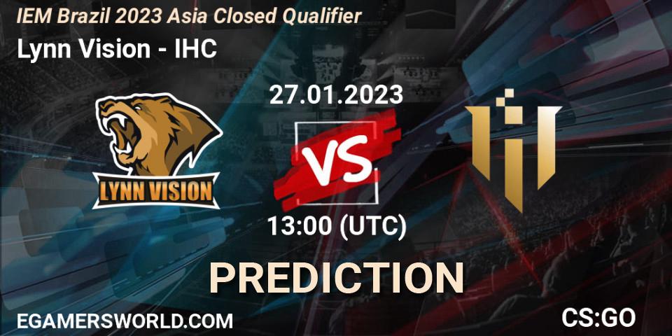 Prognoza Lynn Vision - IHC. 27.01.2023 at 13:00, Counter-Strike (CS2), IEM Brazil Rio 2023 Asia Closed Qualifier