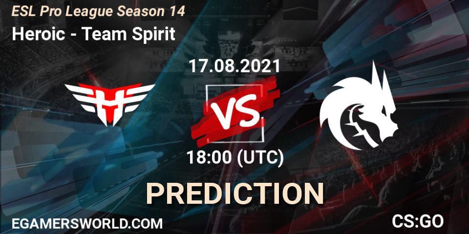 Prognoza Heroic - Team Spirit. 17.08.21, CS2 (CS:GO), ESL Pro League Season 14