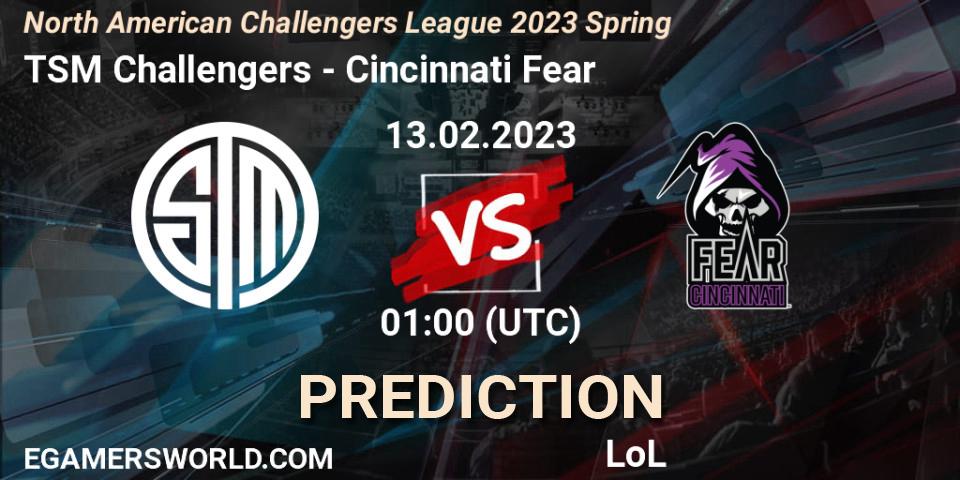 Prognoza TSM Challengers - Cincinnati Fear. 13.02.2023 at 00:30, LoL, NACL 2023 Spring - Group Stage