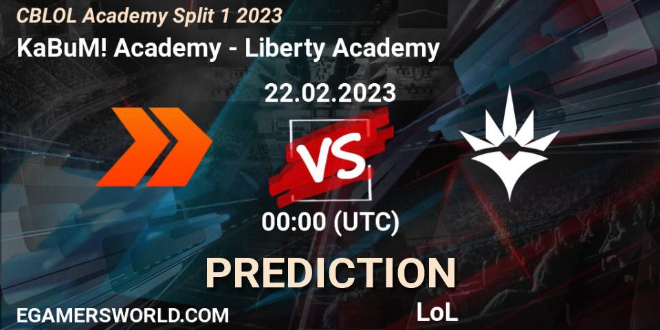 Prognoza KaBuM! Academy - Liberty Academy. 22.02.2023 at 00:00, LoL, CBLOL Academy Split 1 2023