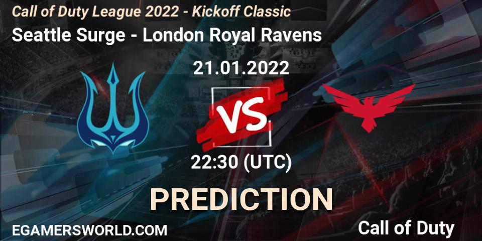 Prognoza Seattle Surge - London Royal Ravens. 21.01.22, Call of Duty, Call of Duty League 2022 - Kickoff Classic