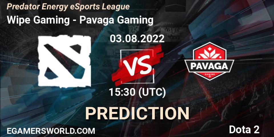 Prognoza Wipe Gaming - Pavaga Gaming. 03.08.22, Dota 2, Predator Energy eSports League