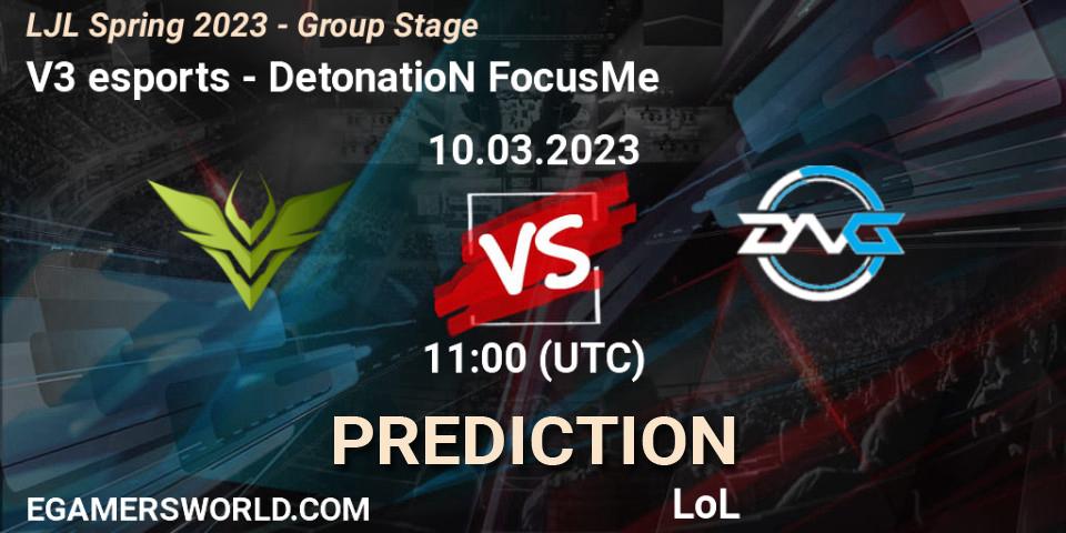 Prognoza V3 esports - DetonatioN FocusMe. 10.03.23, LoL, LJL Spring 2023 - Group Stage