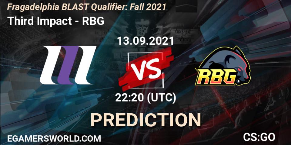 Prognoza Third Impact - RBG. 13.09.2021 at 22:20, Counter-Strike (CS2), Fragadelphia BLAST Qualifier: Fall 2021