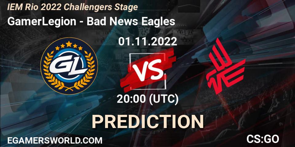Prognoza GamerLegion - Bad News Eagles. 01.11.2022 at 21:25, Counter-Strike (CS2), IEM Rio 2022 Challengers Stage