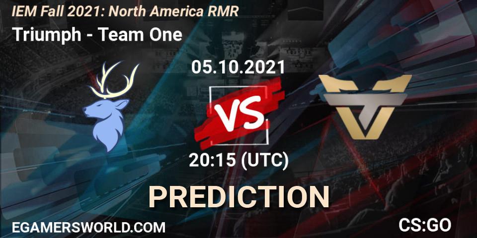 Prognoza Triumph - Team One. 05.10.2021 at 20:45, Counter-Strike (CS2), IEM Fall 2021: North America RMR