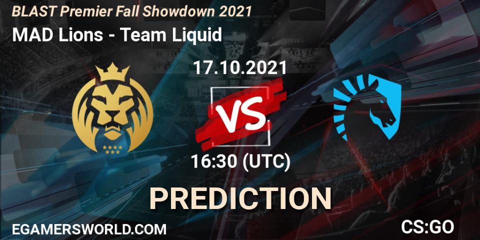 Prognoza MAD Lions - Team Liquid. 17.10.2021 at 16:20, Counter-Strike (CS2), BLAST Premier Fall Showdown 2021
