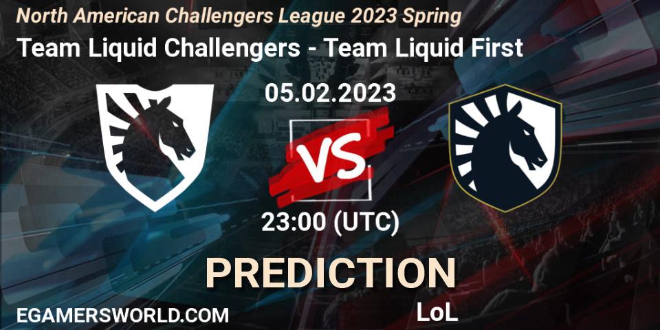 Prognoza Team Liquid Challengers - Team Liquid First. 05.02.23, LoL, NACL 2023 Spring - Group Stage