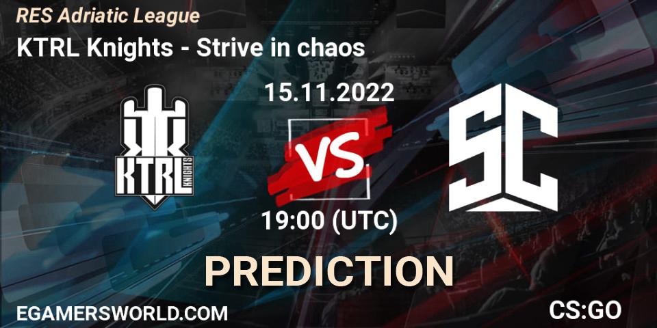 Prognoza KTRL Knights - Strive in chaos. 15.11.2022 at 19:00, Counter-Strike (CS2), RES Adriatic League