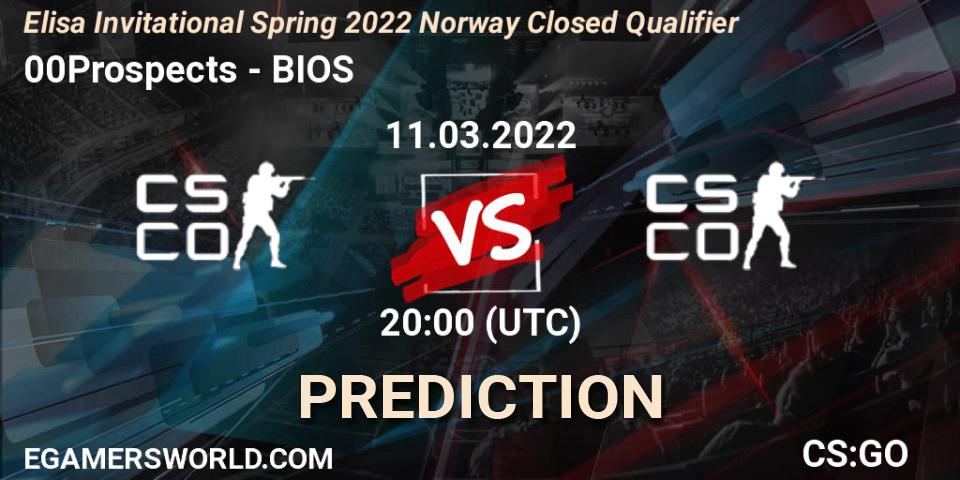 Prognoza 00Prospects - BIOS. 11.03.2022 at 20:00, Counter-Strike (CS2), Elisa Invitational Spring 2022 Norway Closed Qualifier