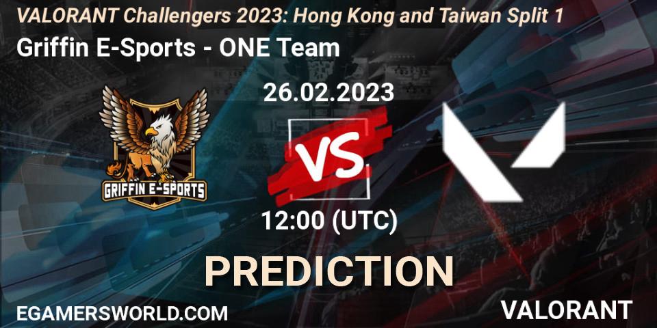 Prognoza Griffin E-Sports - ONE Team. 26.02.23, VALORANT, VALORANT Challengers 2023: Hong Kong and Taiwan Split 1