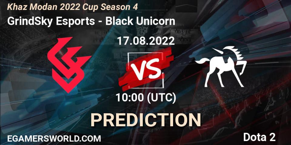 Prognoza GrindSky Esports - Black Unicorn. 17.08.2022 at 10:00, Dota 2, Khaz Modan 2022 Cup Season 4